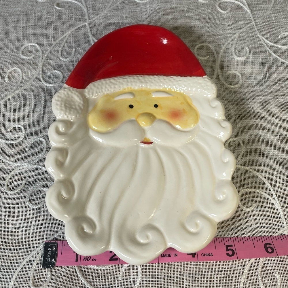 Santa Christmas Cookie Plate & Trinket Dish